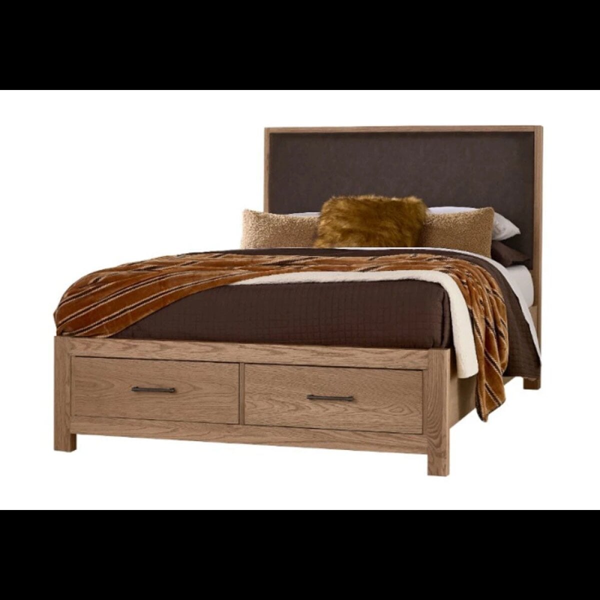 0ad8e4b95424050b047a19d2e9264fad Lodge & Loft King Upholstered Storage Bed - Sedona Brown - 842-661Y-066B-502-666 - Image 1