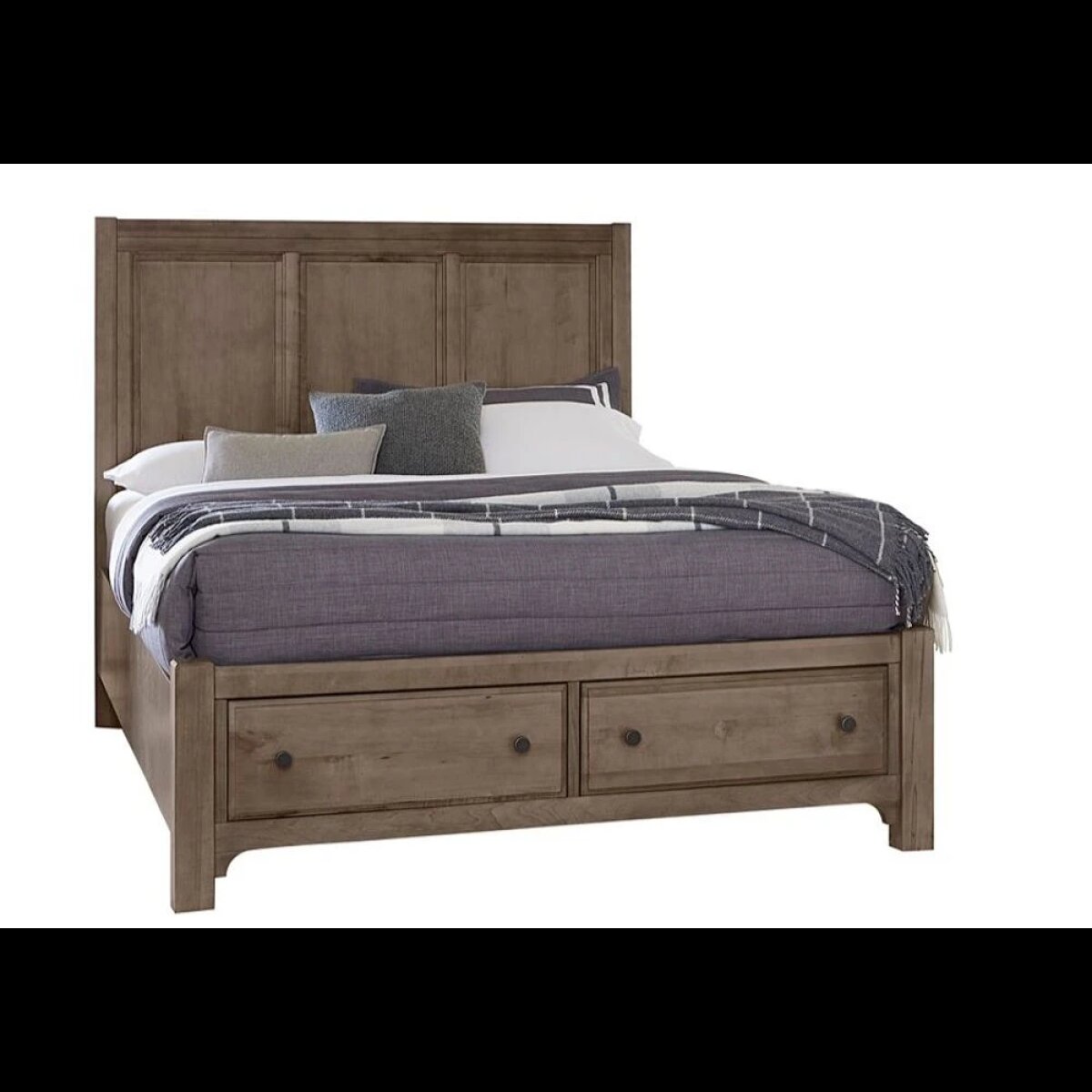 5807f38721d52f4c87d53bcb2d7dce11 Cool Farmhouse Queen Panel Bed W/ Storage Footboard - 801-557-050B-502-555 - Image 1