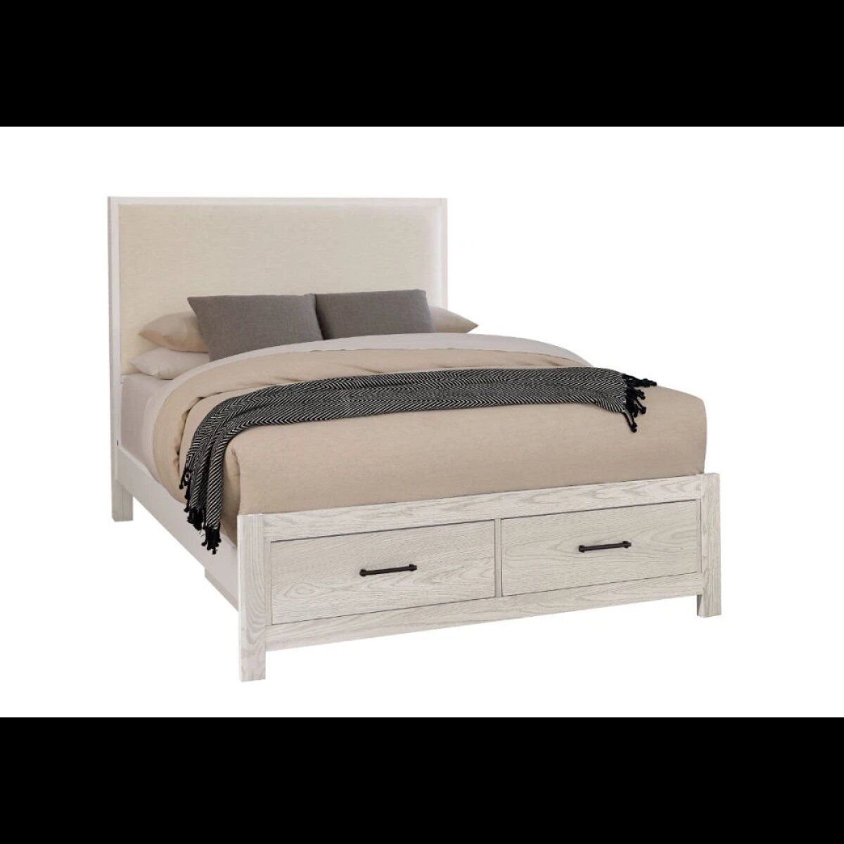 7582cd6fa6f14c657730def72d982369 Lodge & Loft King Upholstered Storage Bed - Ivory Cream - 844-661I-066B-502-666 - Image 1