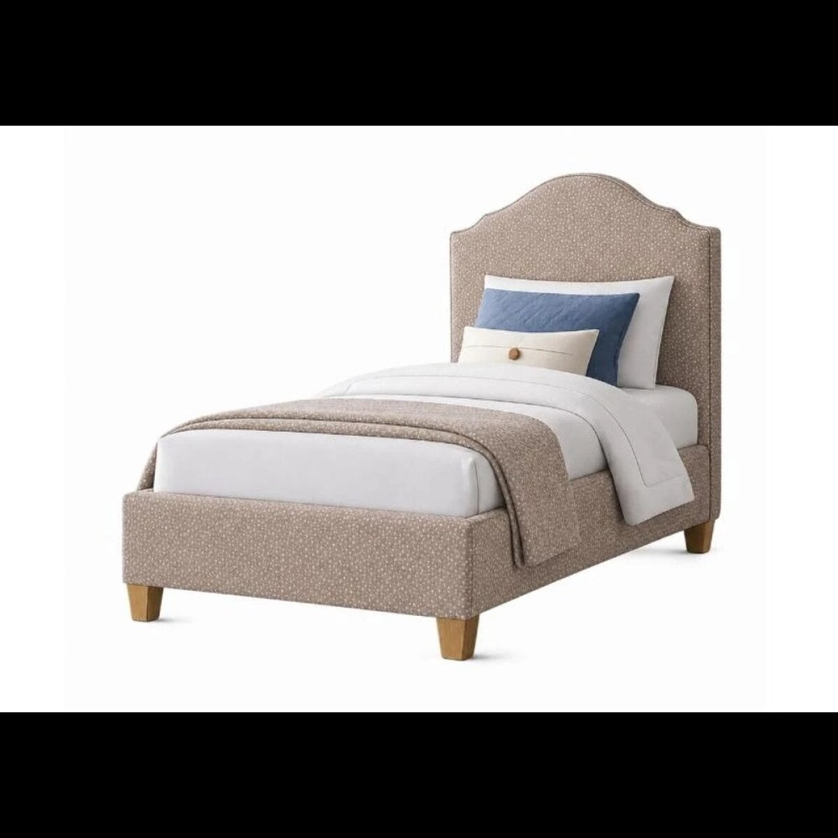 820d9308e56defd90ea49df35ed49f5d Tide & Timber Tan Antelope Twin Upholstered Bed - 830/831/833/834/835-331T - Image 1