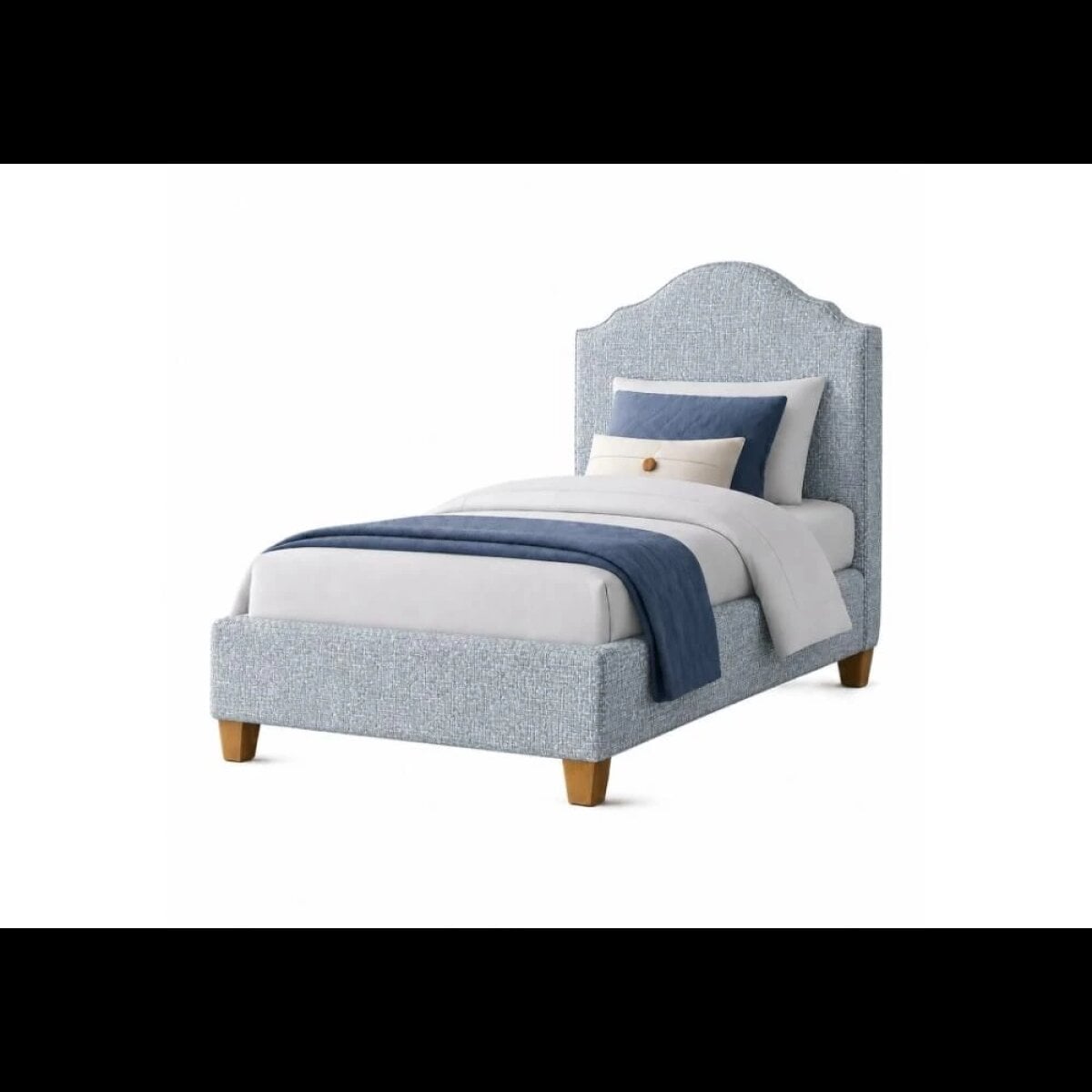87099bff29df18f3610269a814f06a36 Tide & Timber Ocean Blue Twin Upholstered Bed - 830/831/834/835-331U - Image 1