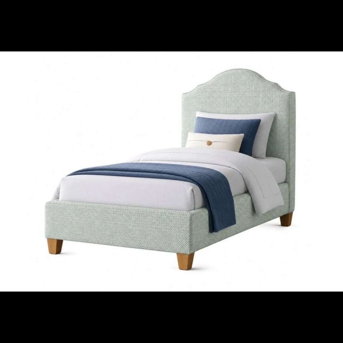 8e79ca14b4fcdd3526f547a1c5ac9bc7 Tide & Timber Forest Green Twin Upholstered Bed - 830/831/833/834/835-331F - Image 1