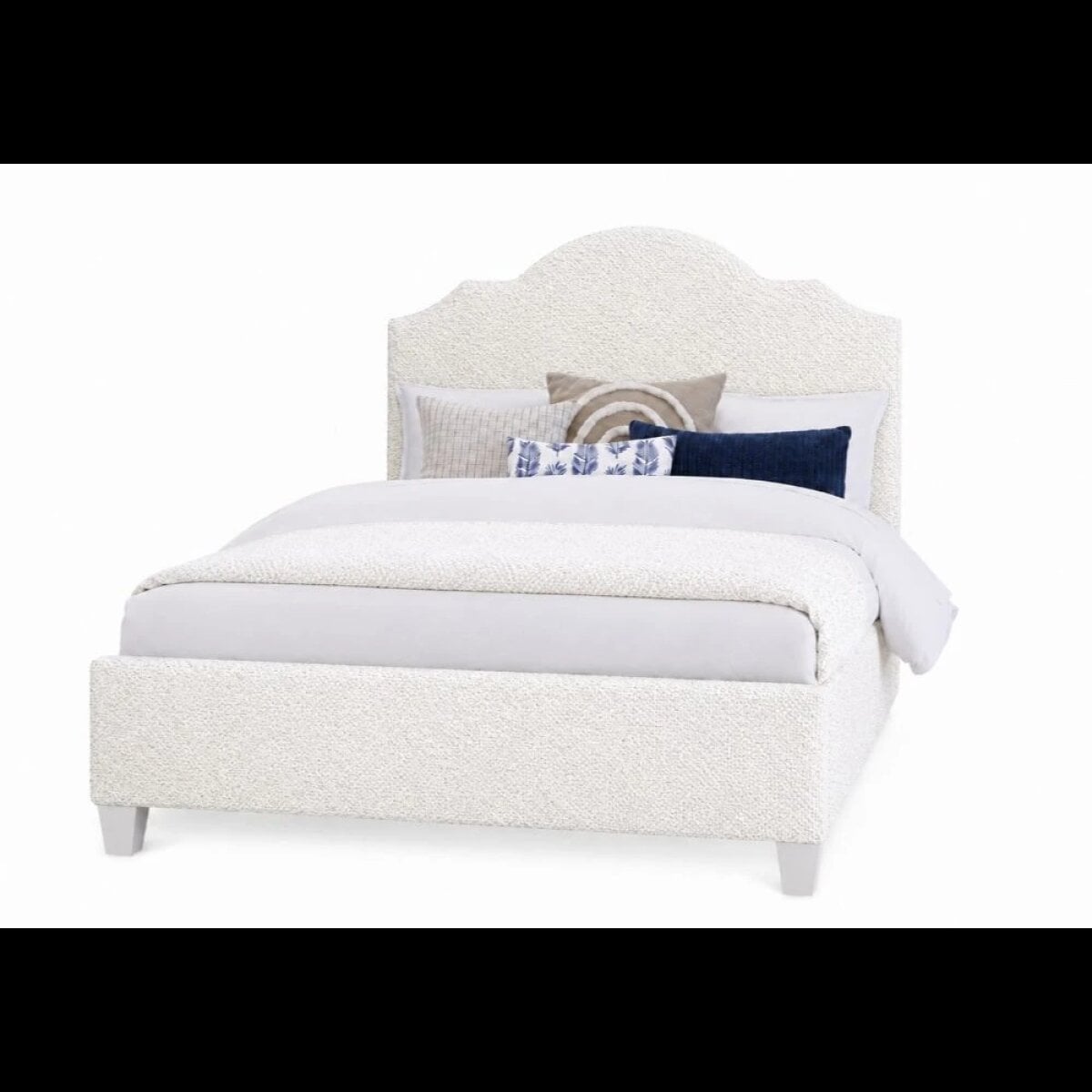 90c3e35ff69e465e2a80e3d75325a7a2 Tide & Timber King White Boucle' Upholstered Bed - 830/831/834/835-661W - Image 1