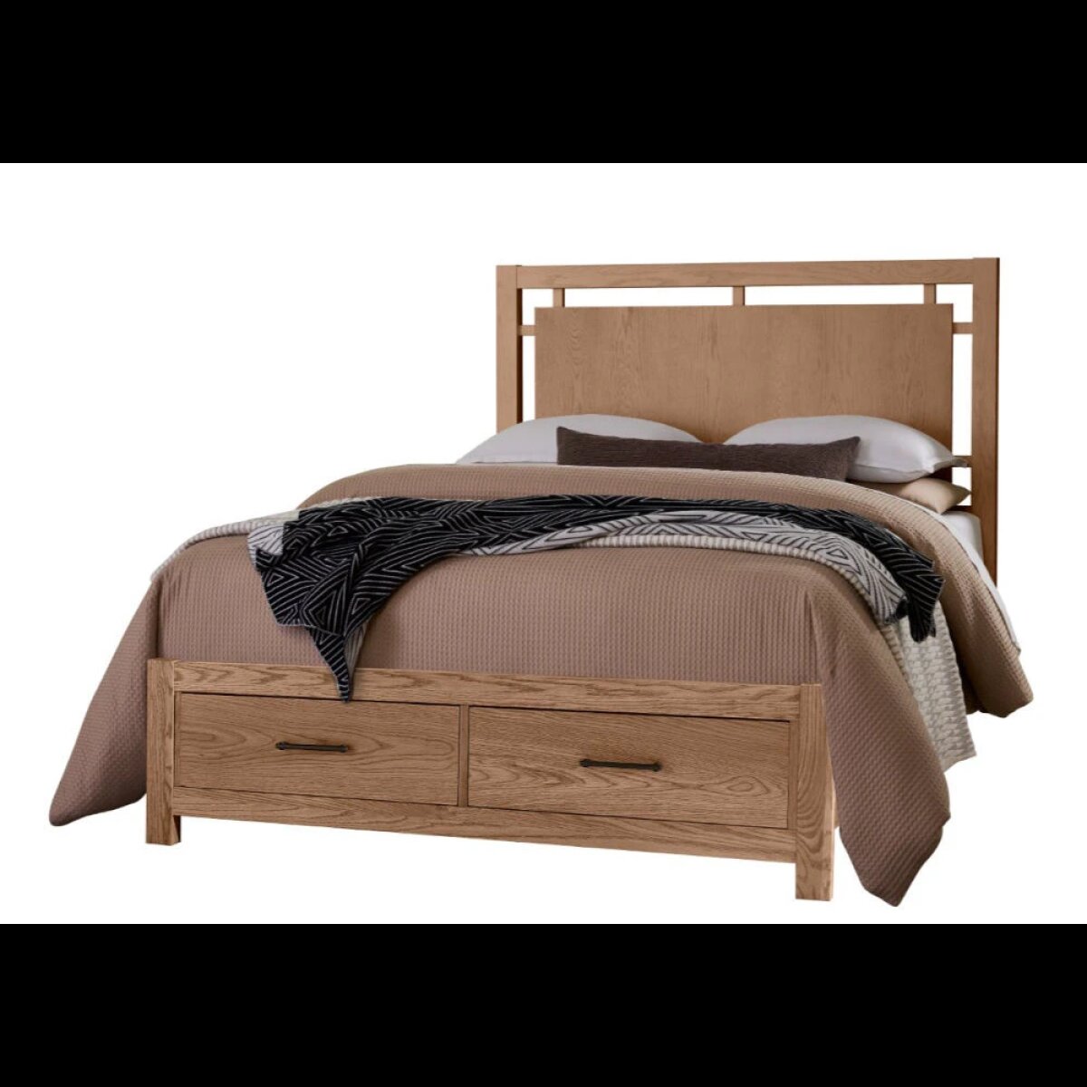 952198411cedeb5b995abefdc013d4bb Lodge & Loft Queen Floating Panel Bed With Footboard Storage - 842-557-050B-502-555 - Image 1