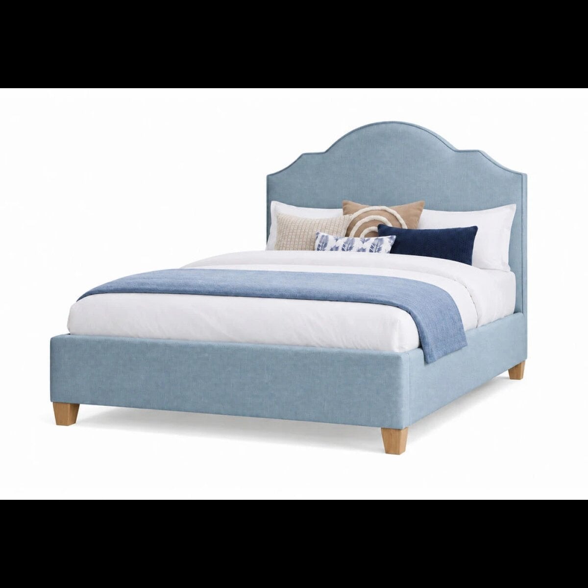 d2700c5b4e317dfa9af352a3819c8430 Tide & Timber Full Ocean Blue Upholstered Bed - 830/831/834/835-441U - Image 1